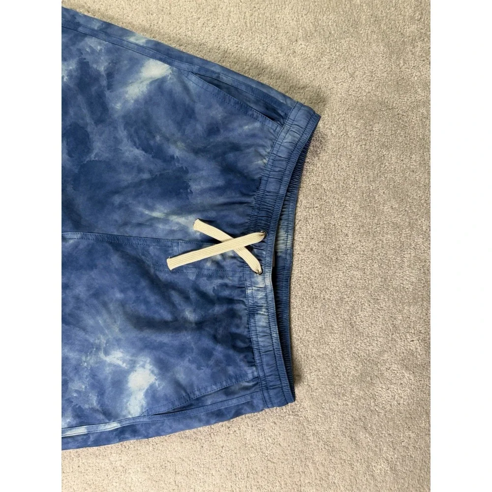 Fair Harbor Swim Shorts Youth XL Blue tie dye Hybrid Lined Stretch Drawstring